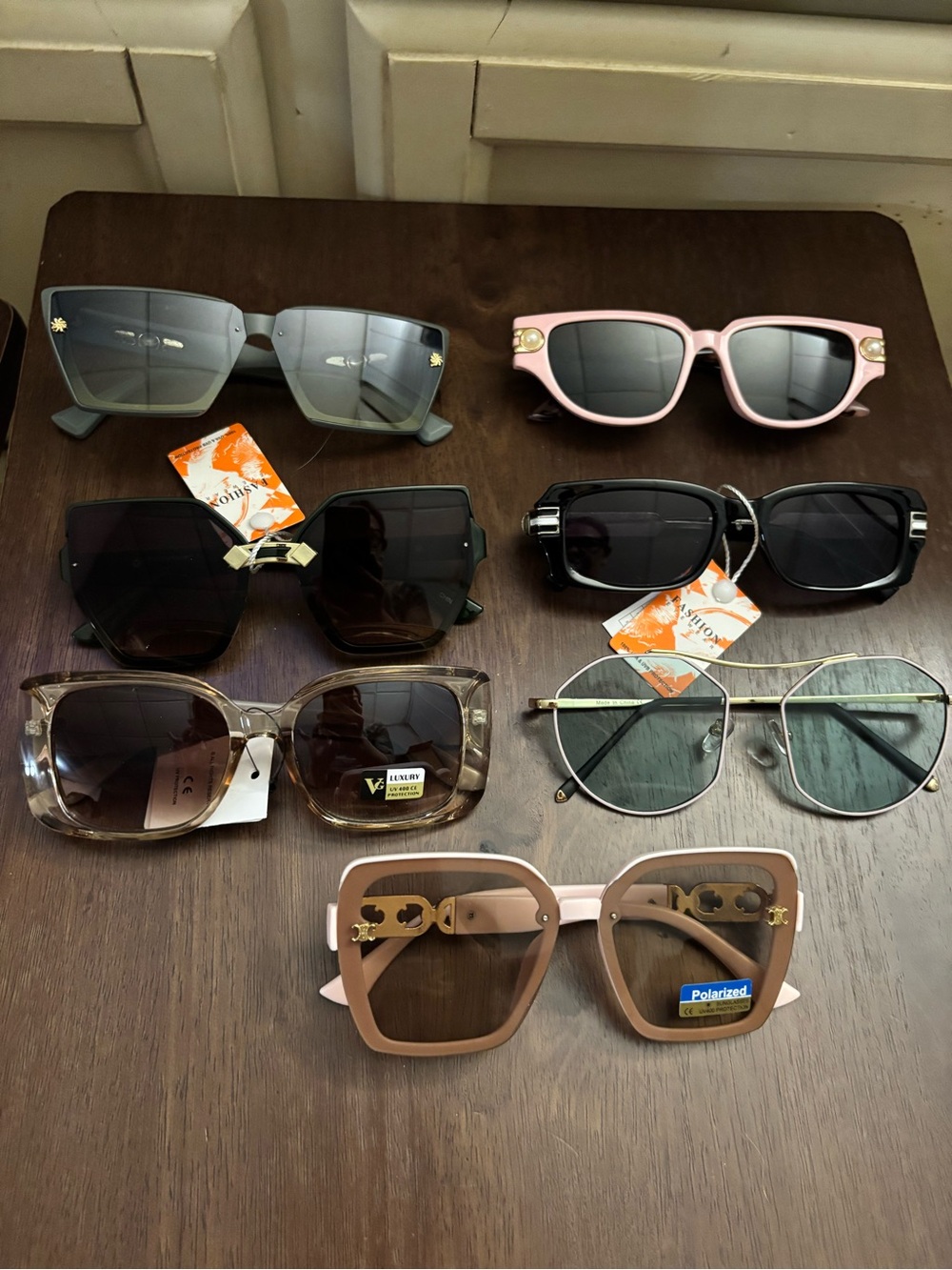 Assorted Women's Fashion Sunglasses 7 pairs Grey, Pink, Brown & Black, brand new